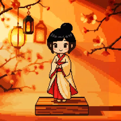 ひな祭りの雛あられをイメージしたポップなドット絵ジャケット。ORIGAMI OBAKE TOKYOによるチップチューン『ひなあられチップス』のアートワーク。